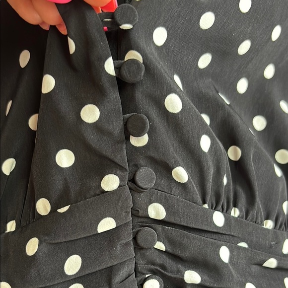 Adelyn Rae Elegant Black Polka Dot Dress small - Picture 10 of 14